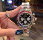 ROLEX Daytona Rainbow Series 36 Gems Quartz Movement Watch